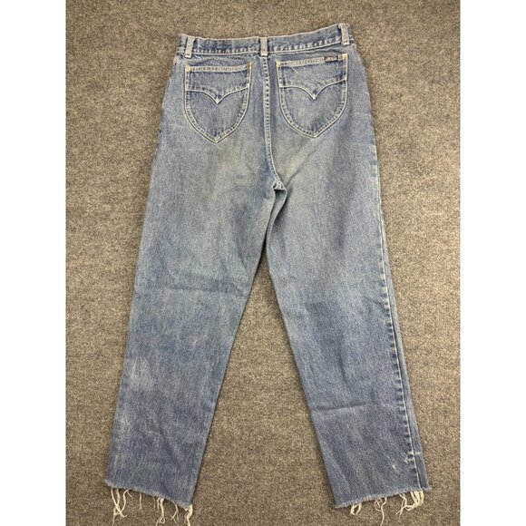 Lawmans Jeans Womens W28xL29 Denim Straight Leg High Rise Distressed Raw Hem - Picture 7 of 8